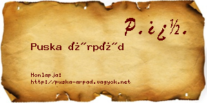 Puska Árpád névjegykártya